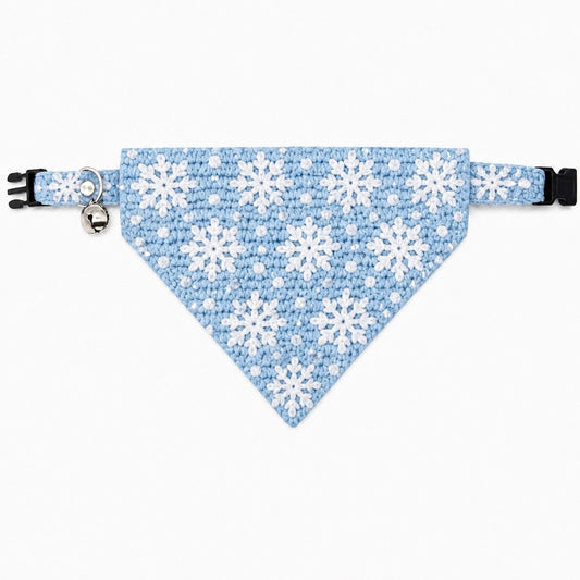 Winter Wonderland Snowflake Crochet Cat Bandana