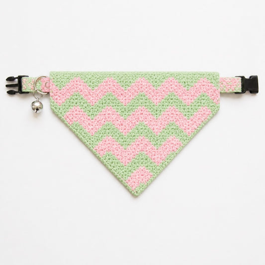 Pastel Chevron Crochet Cat Bandana