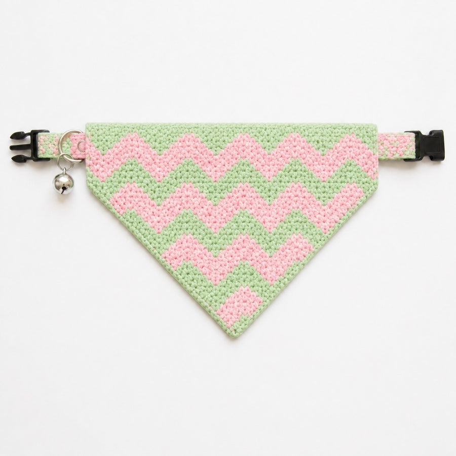Pastel Chevron Crochet Cat Bandana