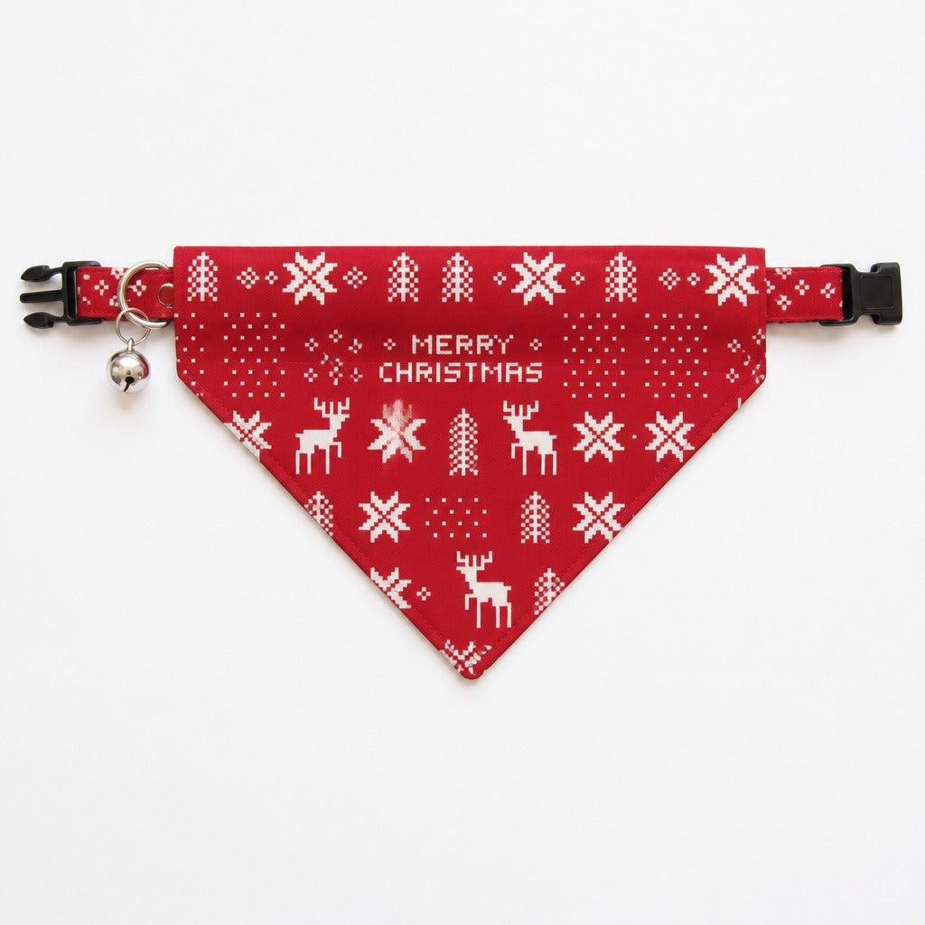 Festive Holiday Reindeer Cat Bandana