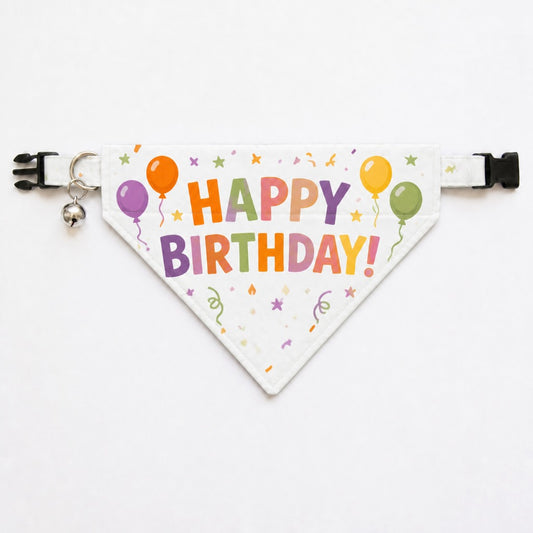 Festive Birthday Celebration Cat Bandana